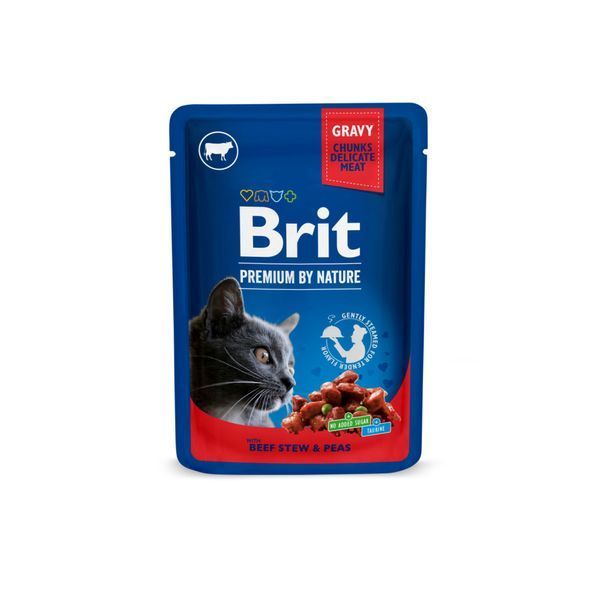 Корм вологий Brit Premium Cat Meat Plate pouches набір для котів м'ясна тарілка курка та індичка з тушкованою яловичиною та 100277 /506262 фото