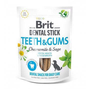 Ласощі Brit Dental Stick Teeth and Gums для дорослих собак з ромашкою та шавлією для здоров я ясен і зубів 7 шт 251 г 112102 фото